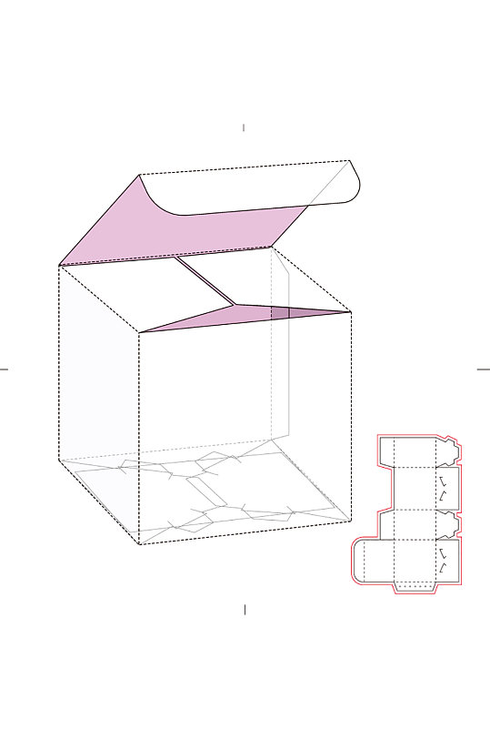 ai包装盒刀版图设计盒型展开图模切刀模刀线模板