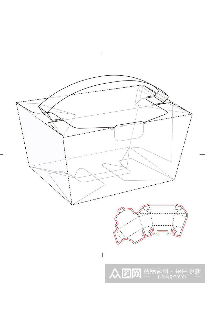 包装盒设计盒型展开图模切刀模刀线模板素材
