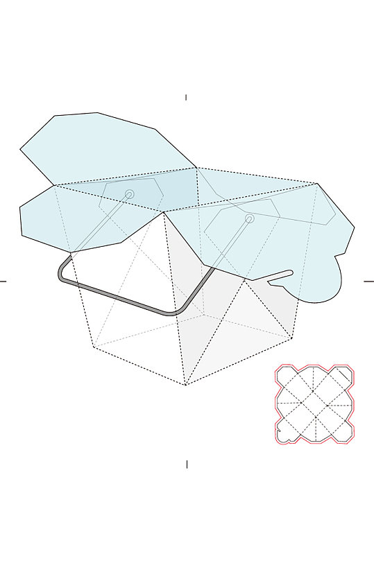 ai包装盒刀版图设计盒型展开图模切刀模刀线模板