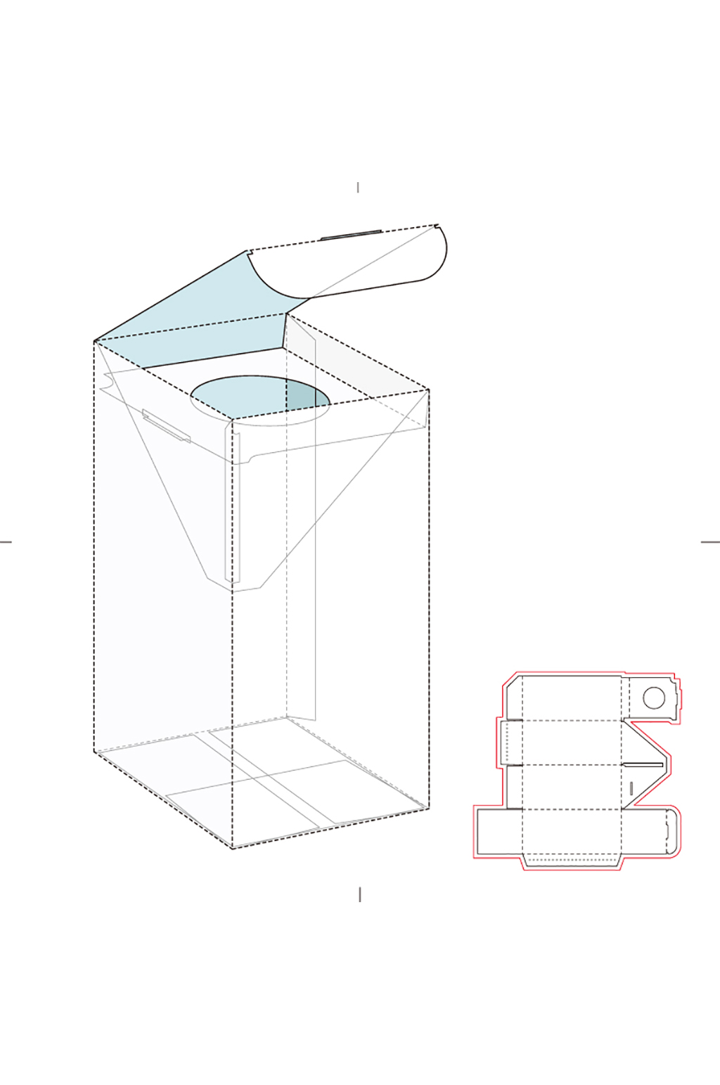 包装盒刀版图设计盒型展开图模切刀模刀线模板