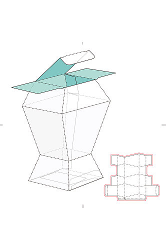 ai包装盒刀版图设计盒型展开图模切刀模刀线模板