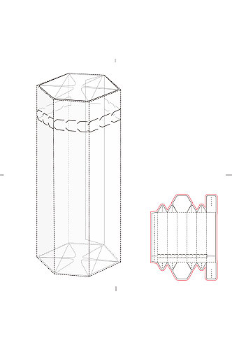 ai包装盒刀版图设计盒型展开图模切刀模刀线模板