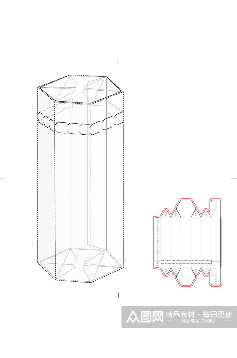 ai包装盒刀版图设计盒型展开图模切刀模刀线模板素材