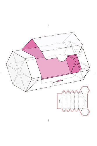 ai包装盒刀版图设计盒型展开图模切刀模刀线模板
