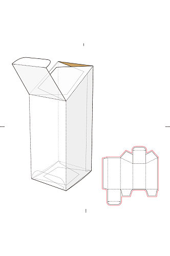 ai包装盒刀版图设计盒型展开图模切刀模刀线模板