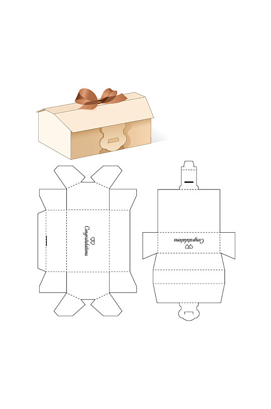ai包装盒刀版图设计盒型展开图模切刀模刀线模板