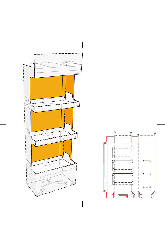 包装盒刀版图设计盒型展开图模切刀模刀线模板