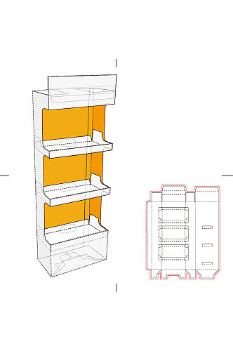 包装盒刀版图设计盒型展开图模切刀模刀线模板