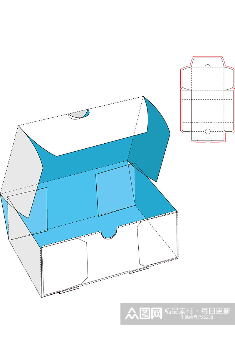 ai包装盒刀版图设计盒型展开图模切刀模刀线模板素材