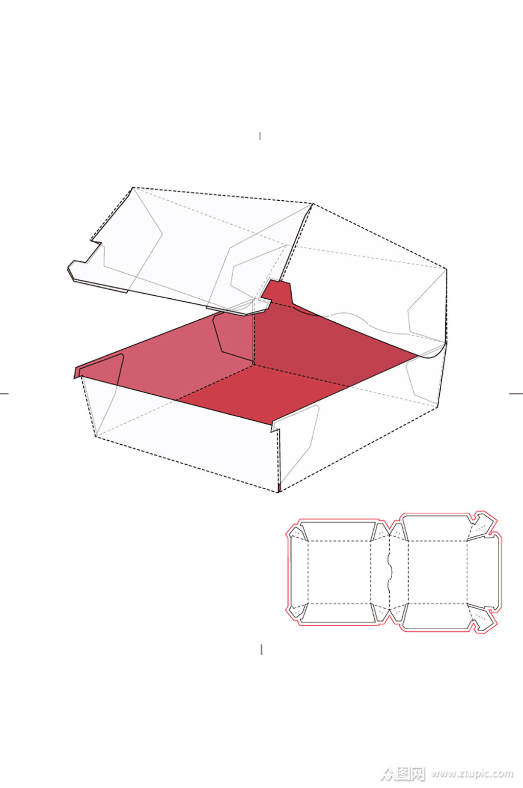 包装盒刀版图设计盒型展开图模切刀模刀线模板素材