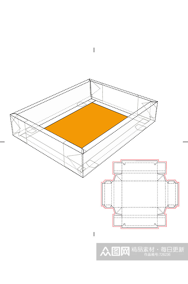 包装盒刀版图设计盒型展开图模切刀模刀线模板素材