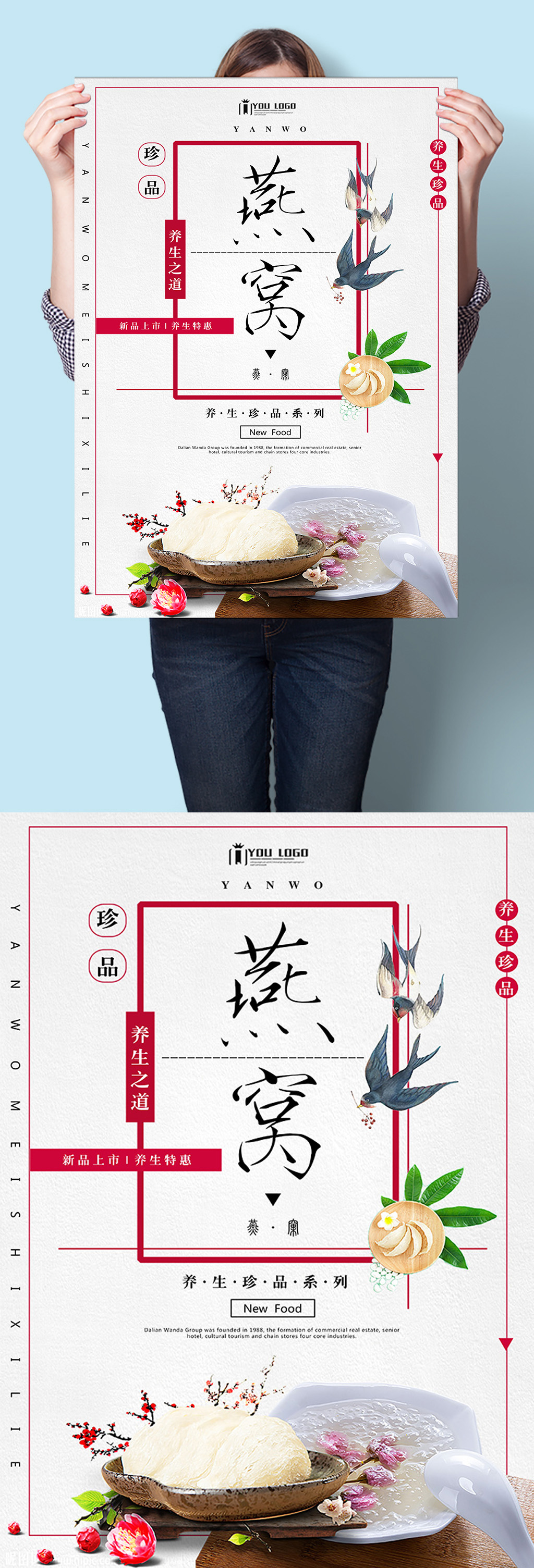 燕窝中医中药草药海报挂图素材