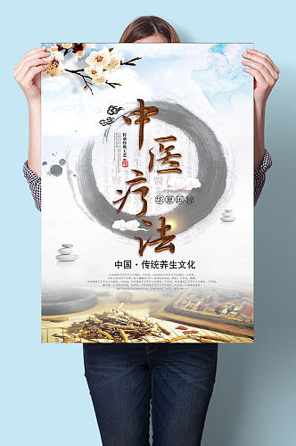 中医疗法传统中医挂图海报