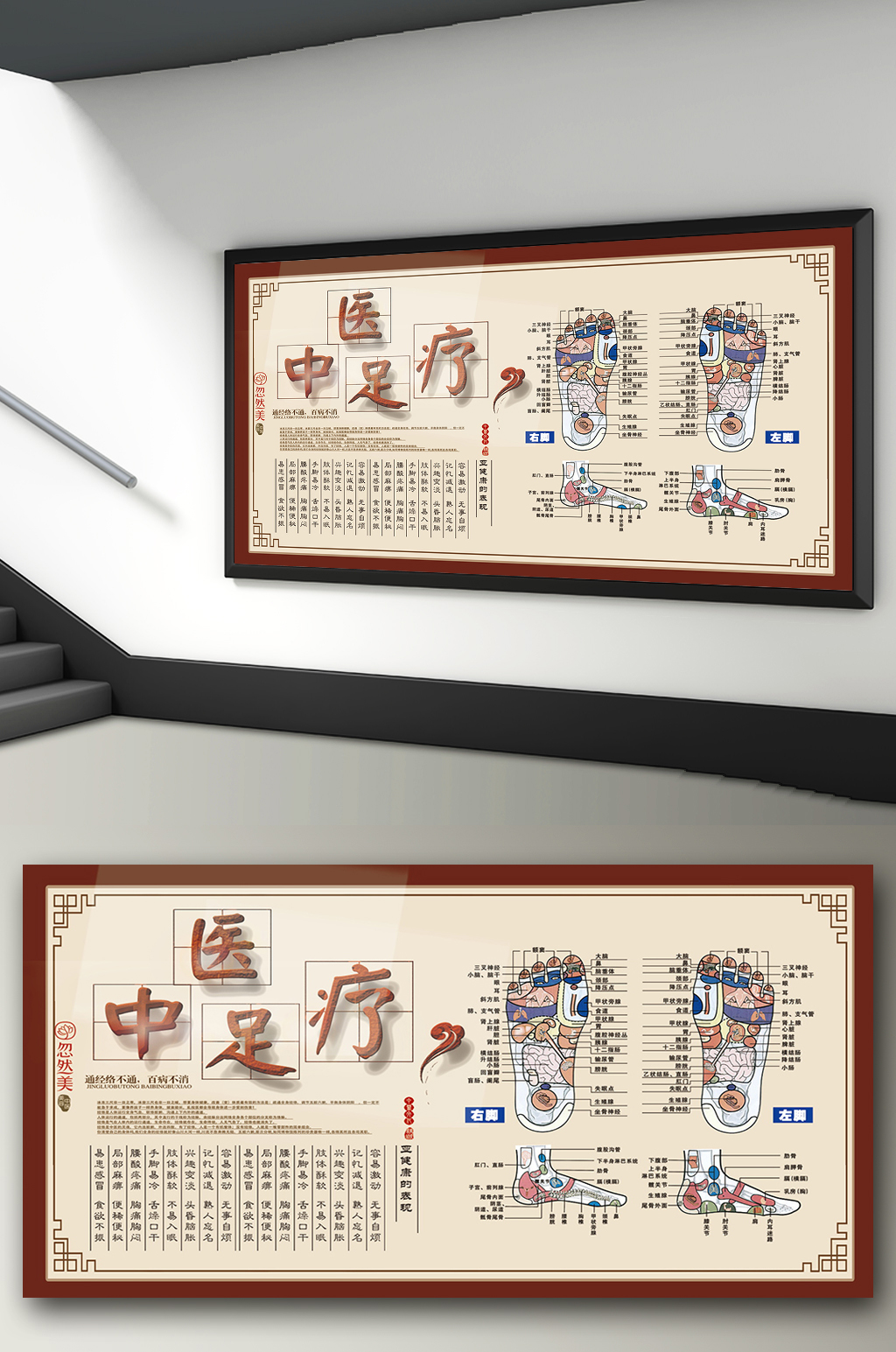 中医足疗足部洗浴保健广告宣传展板素材