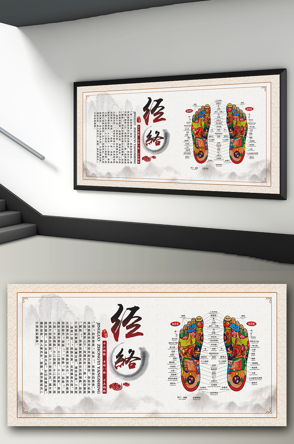 中医文化经络挂图宣传展板素材