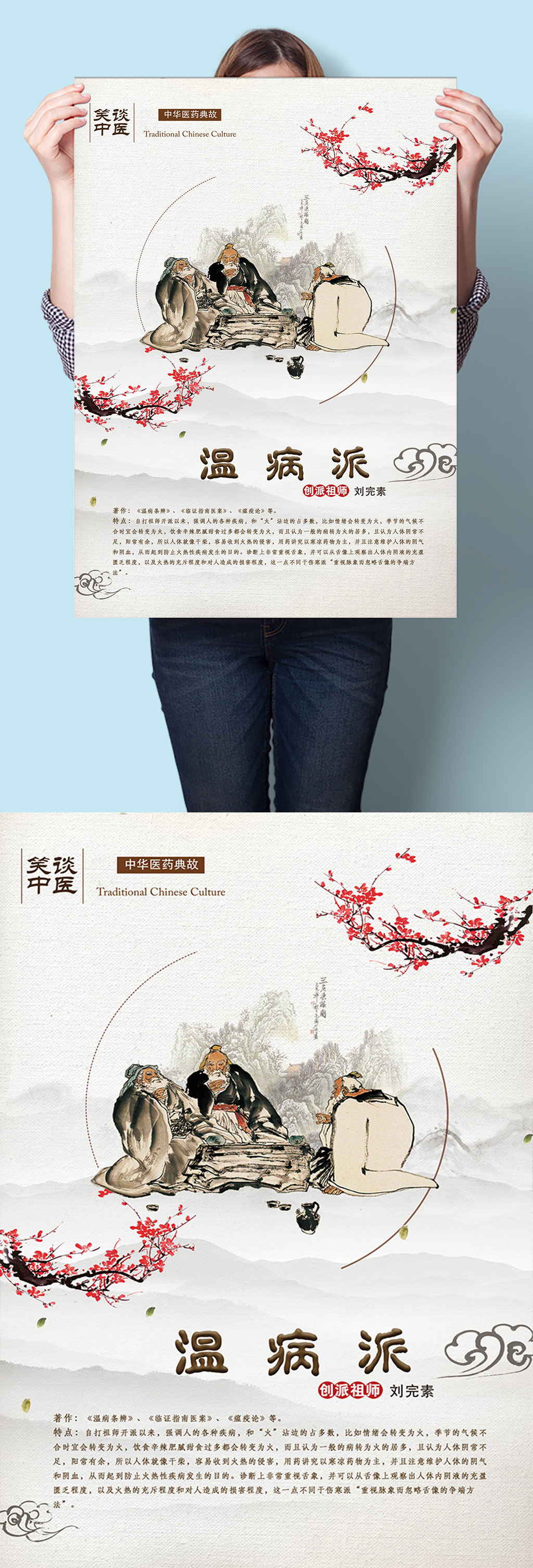 温病派中医病派流派门派海报挂图墙画素材