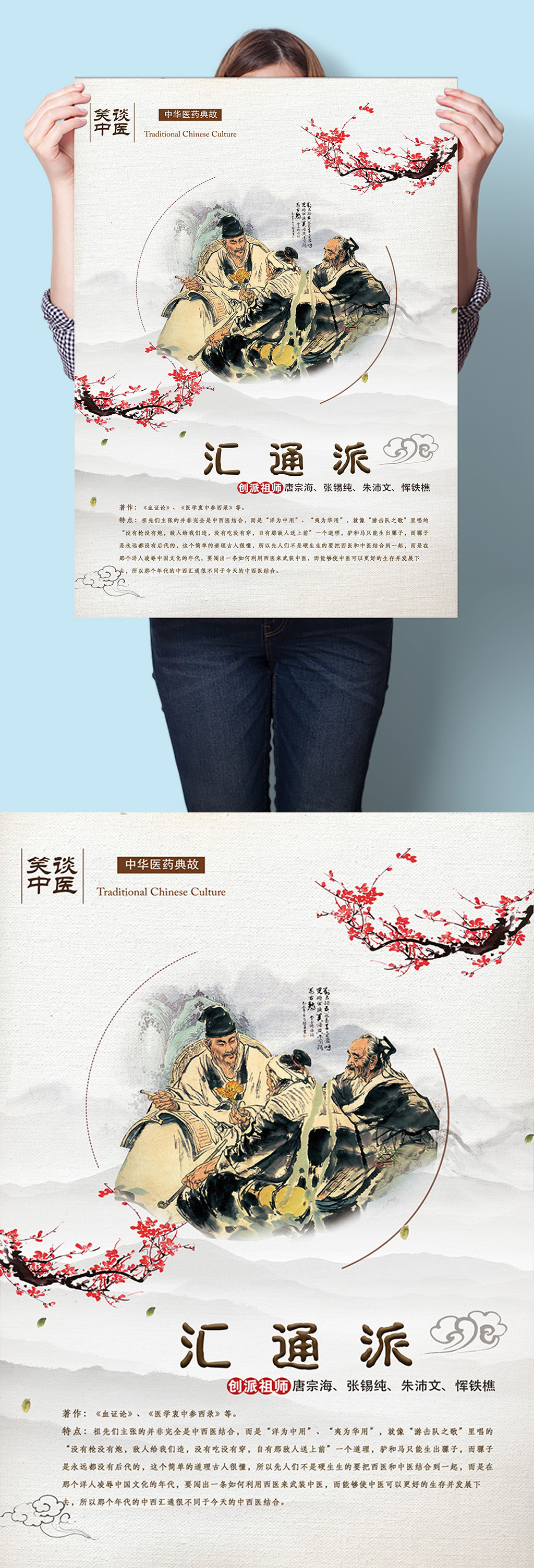 汇通派中医病派流派门派海报挂图墙画素材