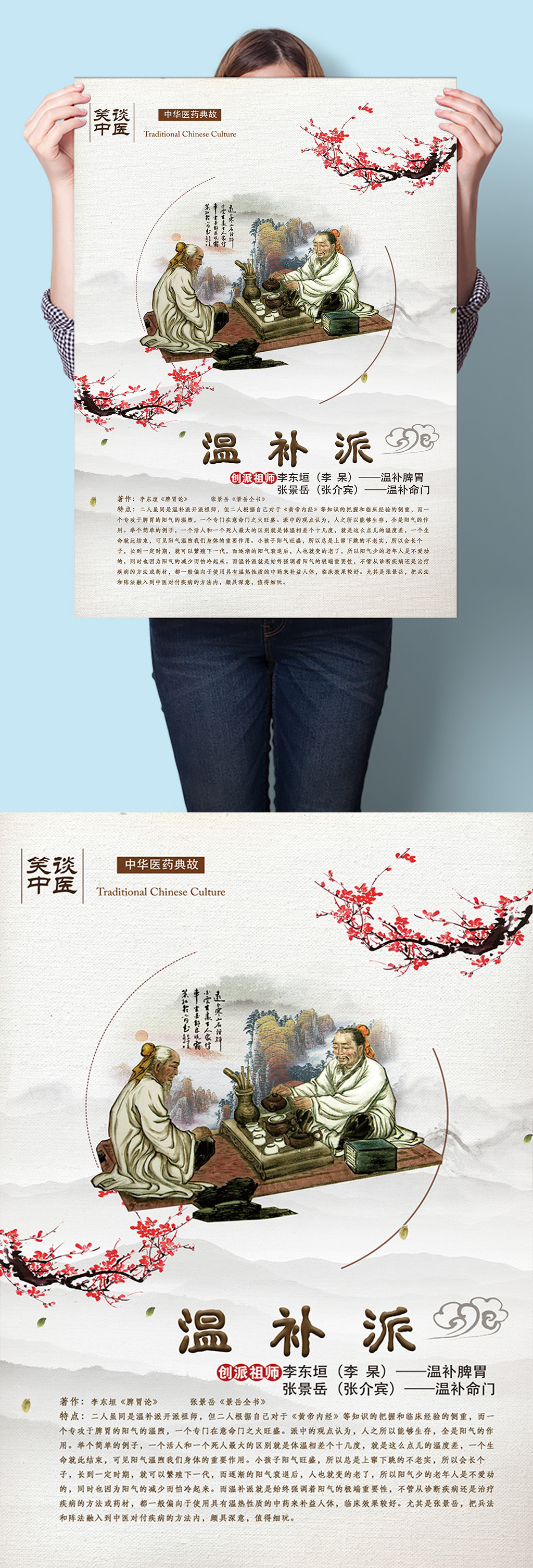 温补派中医病派流派门派海报挂图墙画素材