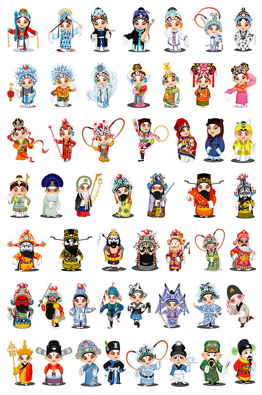 戏曲卡通人物矢量元素