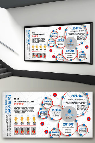 企业荣誉墙发展历程展板