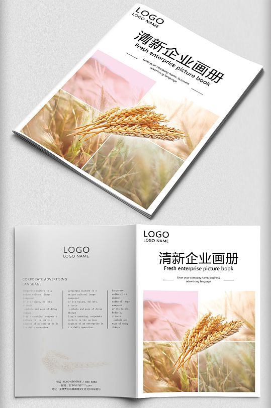 清新农业画册宣传册封面封底
