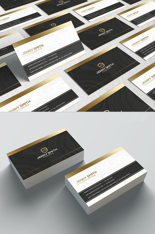 金边素雅大气名片模板设计