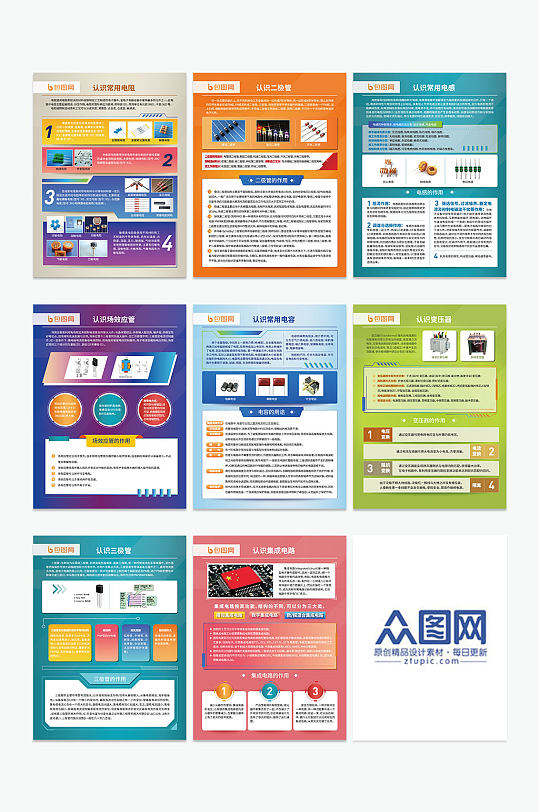现代科技风电子元件海报