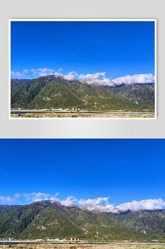 西藏林芝风景蓝天大山