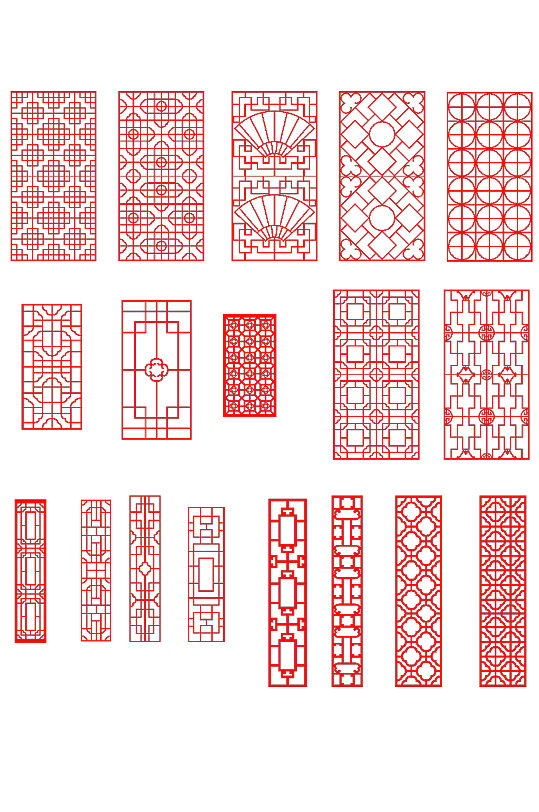 中式镂空花格图案