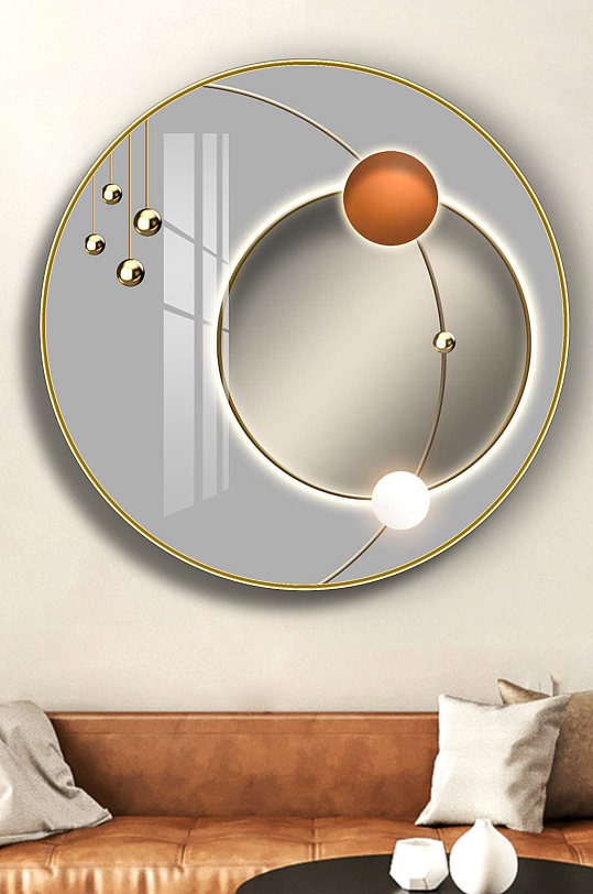 现代几何立体光影圆形装饰画