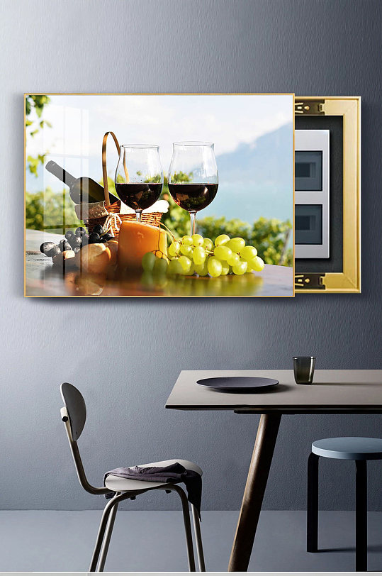 水果红酒酒杯电表箱画-众图网