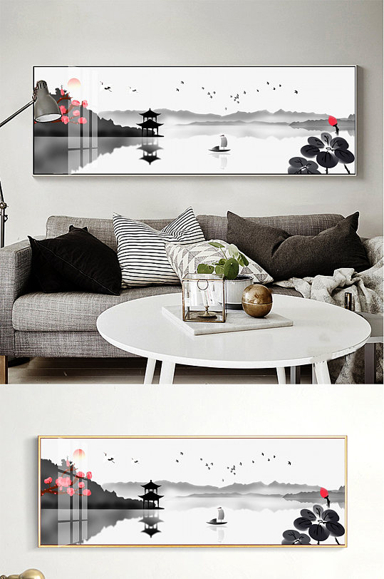 古典中国风意境水墨山水画