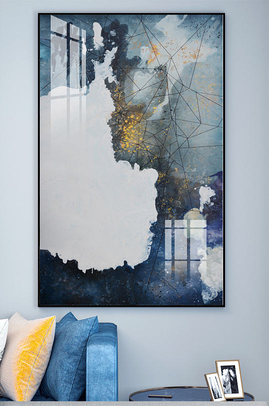 新中式水墨泼墨玄关装饰画