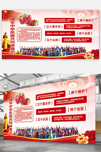 铸牢中华民族共同体宣传栏画面