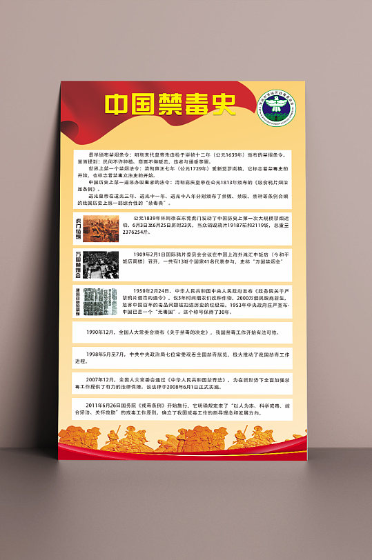 中国禁毒史展板海报