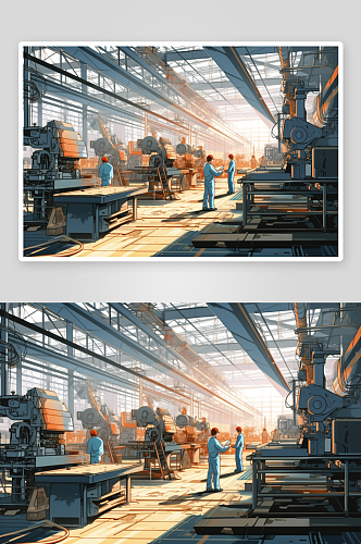 工人工厂车间机械工作场景摄影图