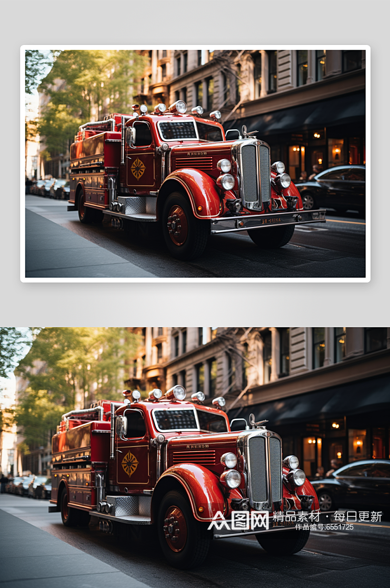 创意消防车交通工具图片素材