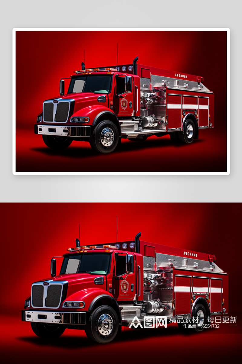创意消防车交通工具图片素材