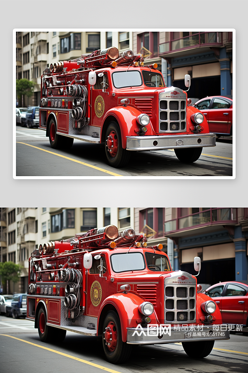 高清消防车交通工具图片素材