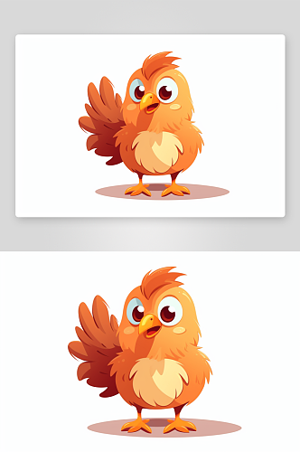 创意霸气家禽动物公鸡插画