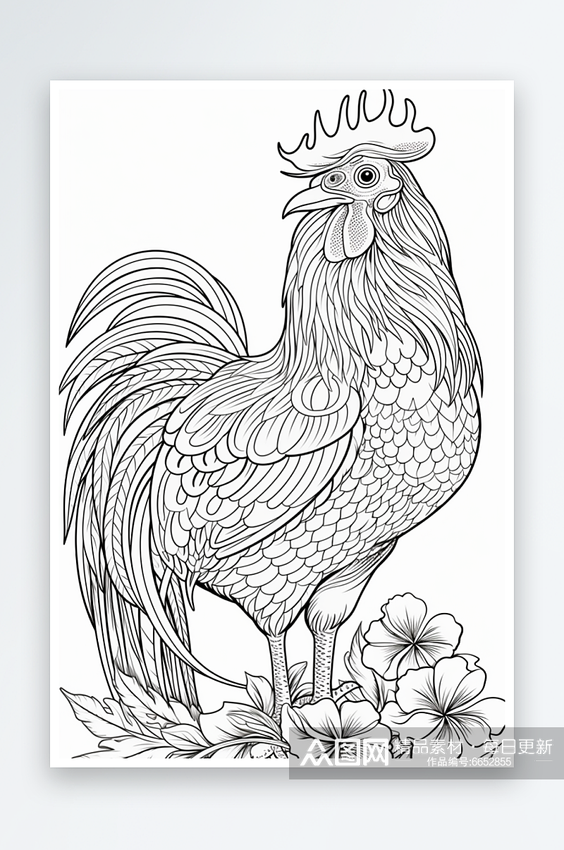 创意动画家禽动物公鸡插画素材