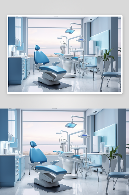 创意高清牙科诊所诊室场景摄影图