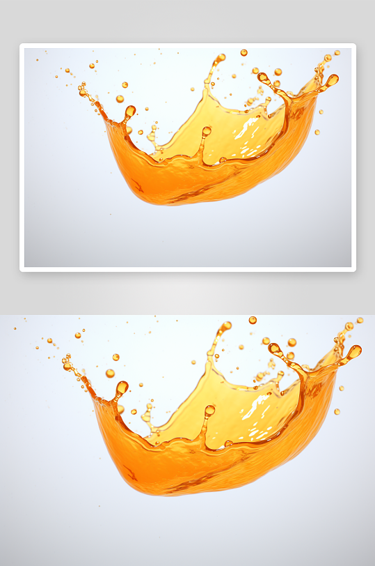 橙子果汁液体飞溅模型元素