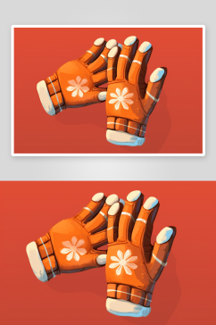 AI数字艺术冬季冬天保暖手套插画