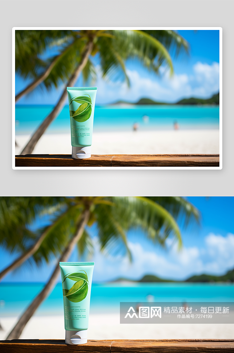 AI数字艺术高清防晒霜广告产品摄影图素材