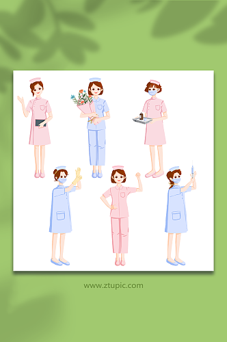 医护人员卡通人物护士插画设计元素插画