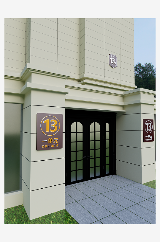 小区单元号导视牌-众图网