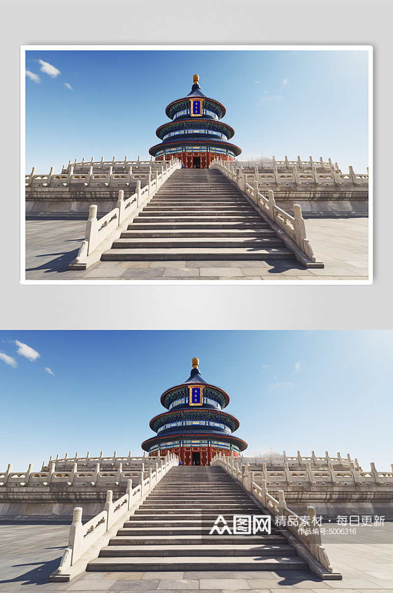 AI数字艺术唯美高清北京风景图素材