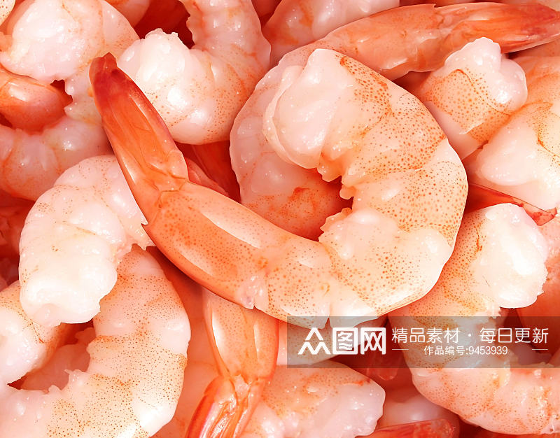 海鲜熟凤尾虾仁美食素材