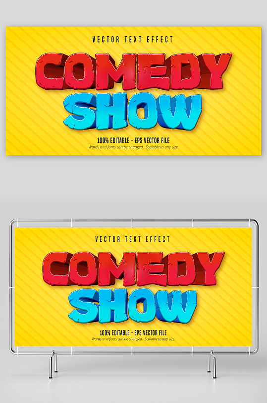 矢量卡通字体样机-众图网